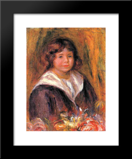 Portrait Of A Boy (Jean Pascalis) 20x24 Black Modern Wood Framed Art Print Poster by Renoir, Pierre Auguste