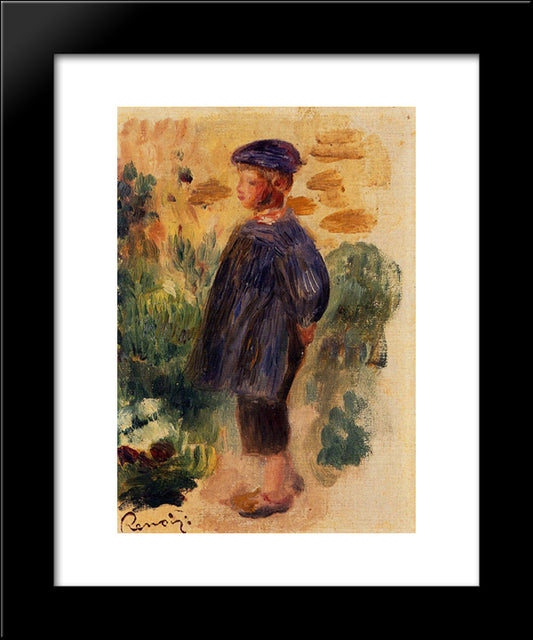Portrait Of A Kid In A Beret 20x24 Black Modern Wood Framed Art Print Poster by Renoir, Pierre Auguste
