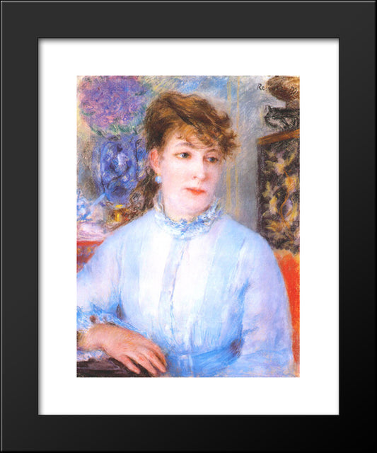 Portrait Of A Woman 20x24 Black Modern Wood Framed Art Print Poster by Renoir, Pierre Auguste