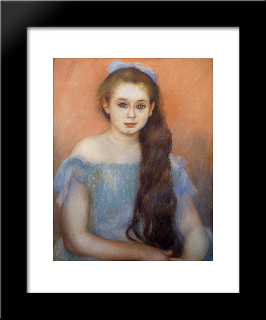 Portrait Of A Young Girl 20x24 Black Modern Wood Framed Art Print Poster by Renoir, Pierre Auguste
