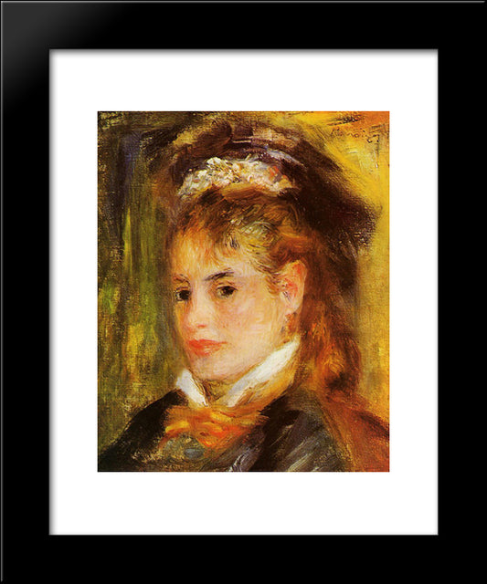 Portrait Of A Young Woman 20x24 Black Modern Wood Framed Art Print Poster by Renoir, Pierre Auguste