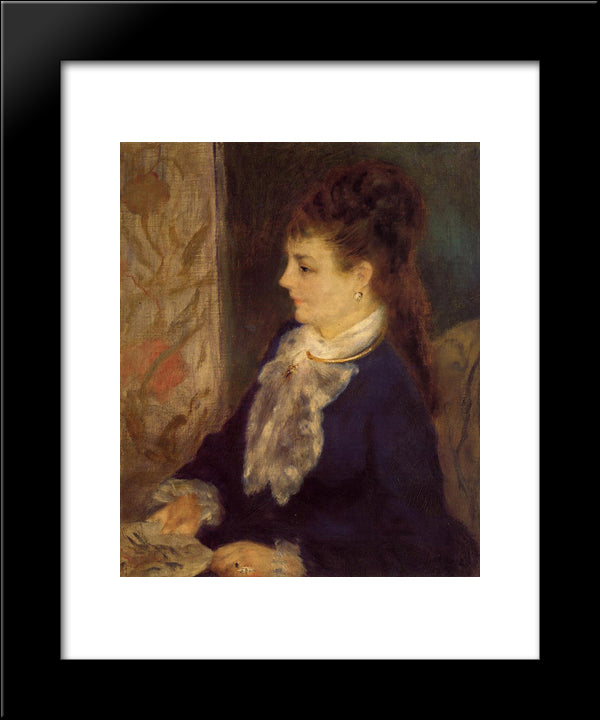 Portrait Of An Anonymous Sitter 20x24 Black Modern Wood Framed Art Print Poster by Renoir, Pierre Auguste