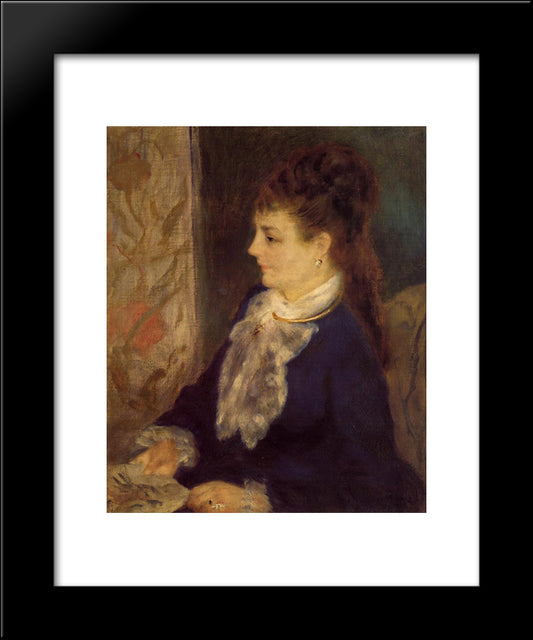 Portrait Of An Anonymous Sitter 20x24 Black Modern Wood Framed Art Print Poster by Renoir, Pierre Auguste