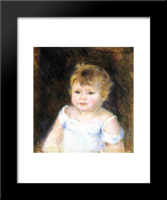Portrait Of An Infant 20x24 Black Modern Wood Framed Art Print Poster by Renoir, Pierre Auguste