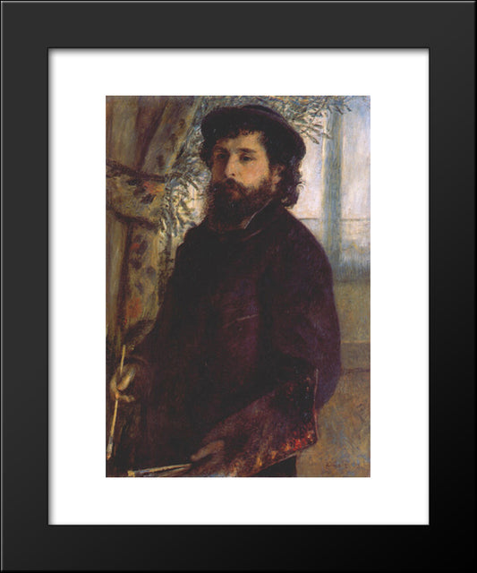 Portrait Of Claude Monet 20x24 Black Modern Wood Framed Art Print Poster by Renoir, Pierre Auguste