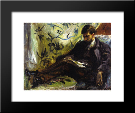 Portrait Of Edmond Maitre (The Reader) 20x24 Black Modern Wood Framed Art Print Poster by Renoir, Pierre Auguste