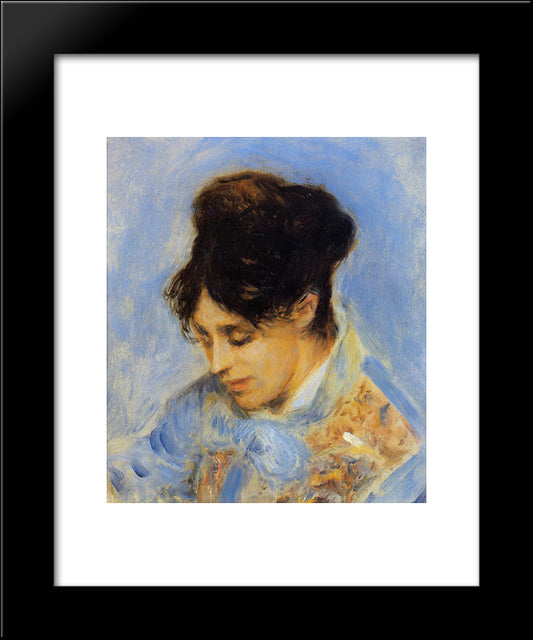 Portrait Of Madame Claude Monet 20x24 Black Modern Wood Framed Art Print Poster by Renoir, Pierre Auguste