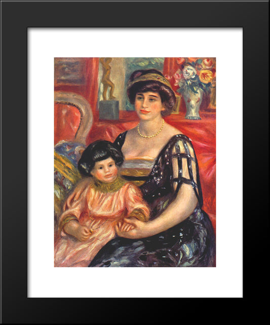 Portrait Of Madame Duberville With Her Son Henri 20x24 Black Modern Wood Framed Art Print Poster by Renoir, Pierre Auguste