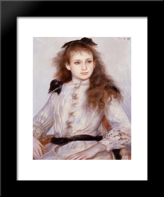 Portrait Of Madeleine Adam 20x24 Black Modern Wood Framed Art Print Poster by Renoir, Pierre Auguste