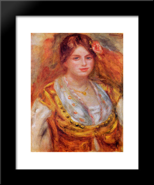 Portrait Of Mademoiselle Francois 20x24 Black Modern Wood Framed Art Print Poster by Renoir, Pierre Auguste
