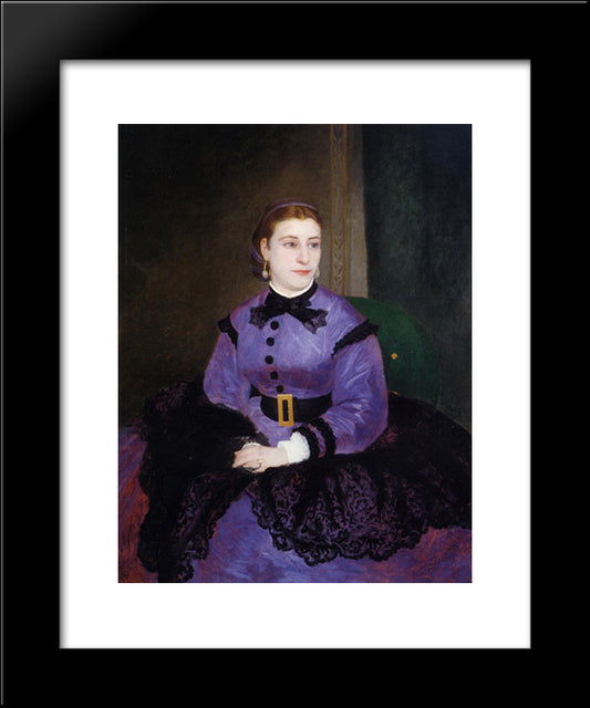 Portrait Of Mademoiselle Sicotg 20x24 Black Modern Wood Framed Art Print Poster by Renoir, Pierre Auguste