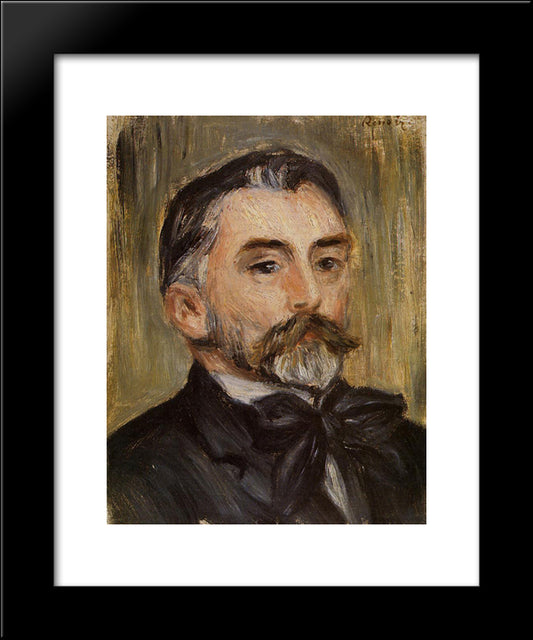 Portrait Of Stephane Mallarme 20x24 Black Modern Wood Framed Art Print Poster by Renoir, Pierre Auguste