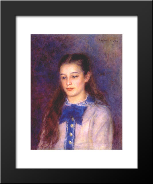 Portrait Of Therese Berard 20x24 Black Modern Wood Framed Art Print Poster by Renoir, Pierre Auguste