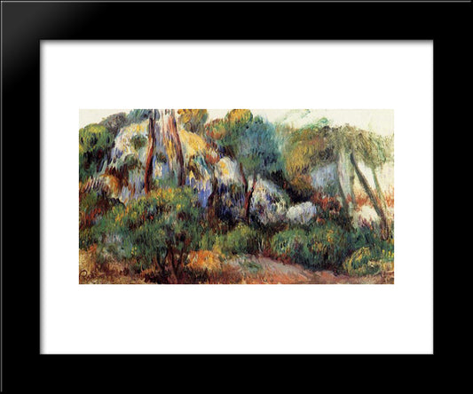 Purple Landscape 20x24 Black Modern Wood Framed Art Print Poster by Renoir, Pierre Auguste