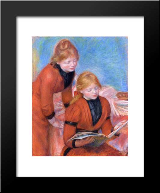 Reading 20x24 Black Modern Wood Framed Art Print Poster by Renoir, Pierre Auguste