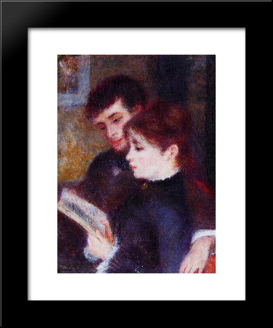 Reading Couple (Edmond Renoir And Marguerite Legrand) 20x24 Black Modern Wood Framed Art Print Poster by Renoir, Pierre Auguste