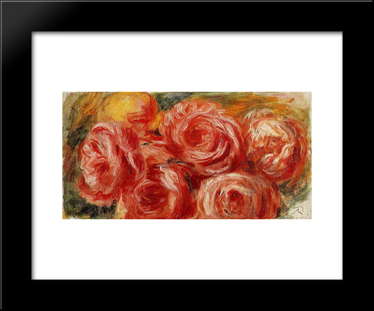 Red Roses 20x24 Black Modern Wood Framed Art Print Poster by Renoir, Pierre Auguste