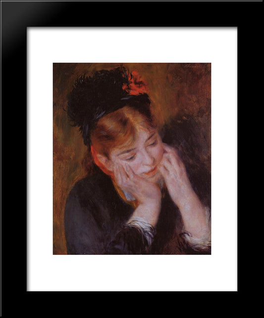 Reflection 20x24 Black Modern Wood Framed Art Print Poster by Renoir, Pierre Auguste