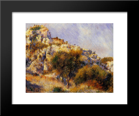 Rocks At L'Estaque 20x24 Black Modern Wood Framed Art Print Poster by Renoir, Pierre Auguste