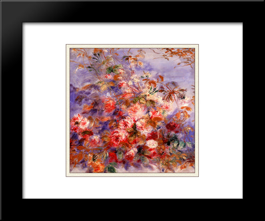 Roses By The Window 20x24 Black Modern Wood Framed Art Print Poster by Renoir, Pierre Auguste