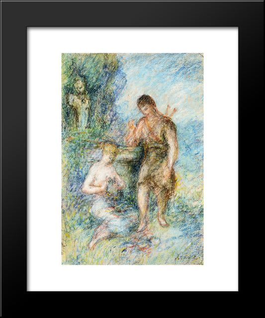 Rural Scene 20x24 Black Modern Wood Framed Art Print Poster by Renoir, Pierre Auguste