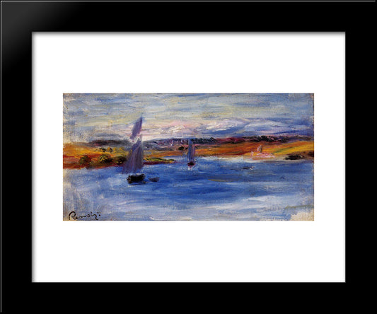 Sailboats 20x24 Black Modern Wood Framed Art Print Poster by Renoir, Pierre Auguste