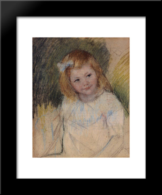 Sara Looking To The Right 20x24 Black Modern Wood Framed Art Print Poster by Renoir, Pierre Auguste