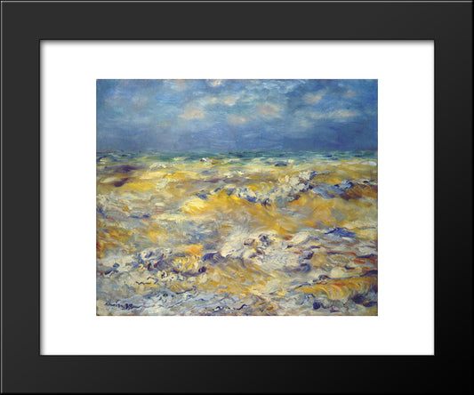 Seascape Near Berneval 20x24 Black Modern Wood Framed Art Print Poster by Renoir, Pierre Auguste