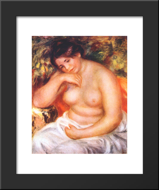 Seated Bather 20x24 Black Modern Wood Framed Art Print Poster by Renoir, Pierre Auguste