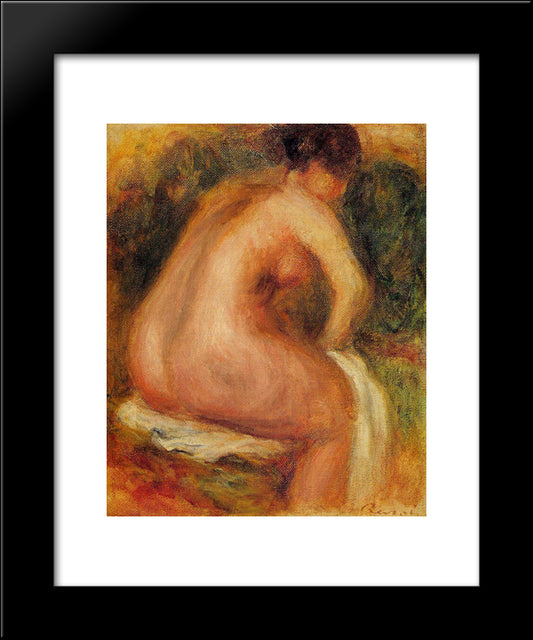 Seated Female Nude 20x24 Black Modern Wood Framed Art Print Poster by Renoir, Pierre Auguste