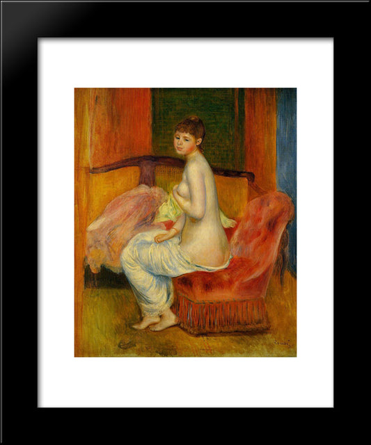 Seated Nude (At East) 20x24 Black Modern Wood Framed Art Print Poster by Renoir, Pierre Auguste