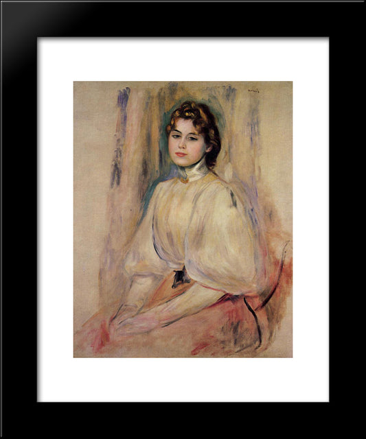 Seated Young Woman 20x24 Black Modern Wood Framed Art Print Poster by Renoir, Pierre Auguste