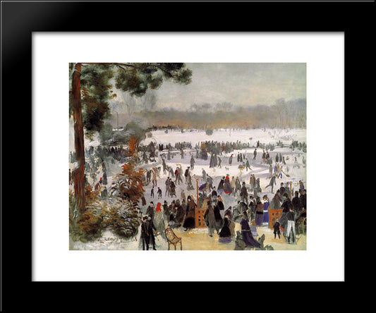 Skaters In The Bois De Boulogne 20x24 Black Modern Wood Framed Art Print Poster by Renoir, Pierre Auguste