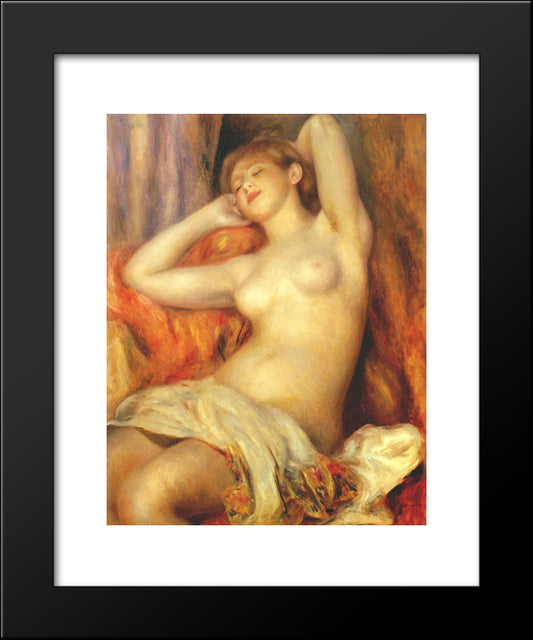 Sleeping Woman 20x24 Black Modern Wood Framed Art Print Poster by Renoir, Pierre Auguste