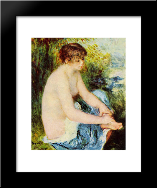 Small Nude In Blue 20x24 Black Modern Wood Framed Art Print Poster by Renoir, Pierre Auguste
