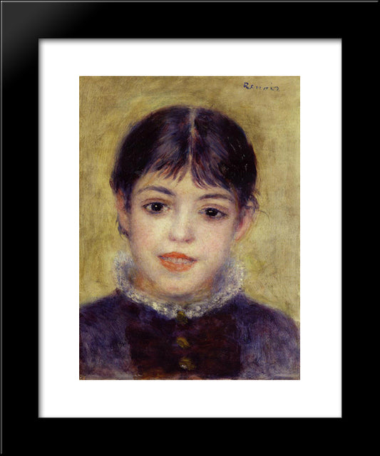 Smiling Young Girl 20x24 Black Modern Wood Framed Art Print Poster by Renoir, Pierre Auguste