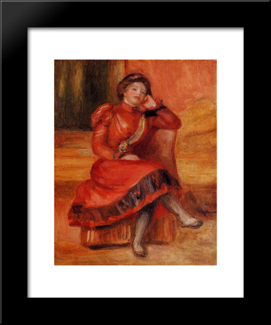 Spanish Dancer In A Red Dress 20x24 Black Modern Wood Framed Art Print Poster by Renoir, Pierre Auguste