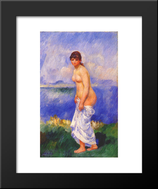 Standing Bather 20x24 Black Modern Wood Framed Art Print Poster by Renoir, Pierre Auguste