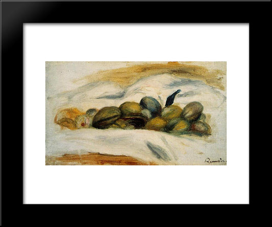 Still Life Almonds And Walnuts 20x24 Black Modern Wood Framed Art Print Poster by Renoir, Pierre Auguste