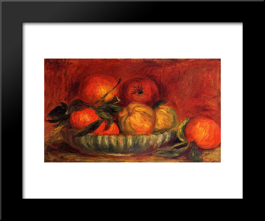 Still Life With Apples And Oranges 20x24 Black Modern Wood Framed Art Print Poster by Renoir, Pierre Auguste