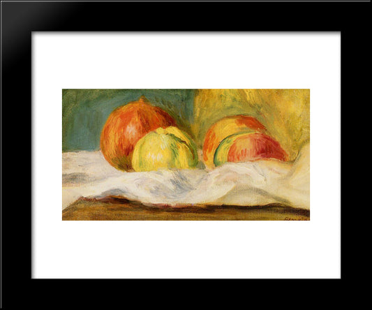 Still Life With Apples And Pomegranates 20x24 Black Modern Wood Framed Art Print Poster by Renoir, Pierre Auguste