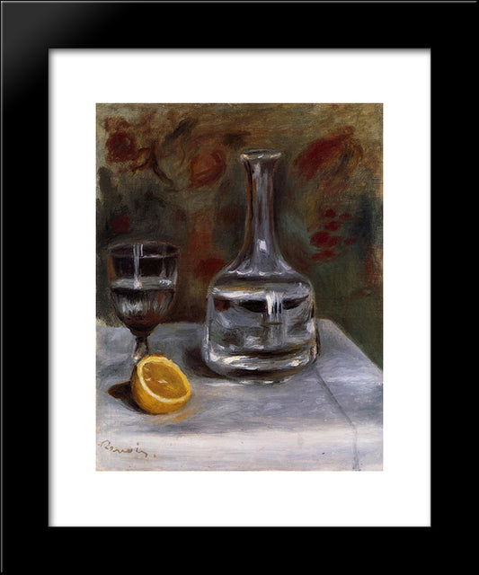 Still Life With Carafe 20x24 Black Modern Wood Framed Art Print Poster by Renoir, Pierre Auguste