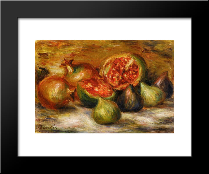 Still Life With Figs 20x24 Black Modern Wood Framed Art Print Poster by Renoir, Pierre Auguste