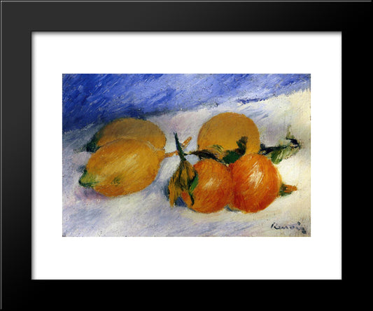 Still Life With Lemons And Oranges 20x24 Black Modern Wood Framed Art Print Poster by Renoir, Pierre Auguste