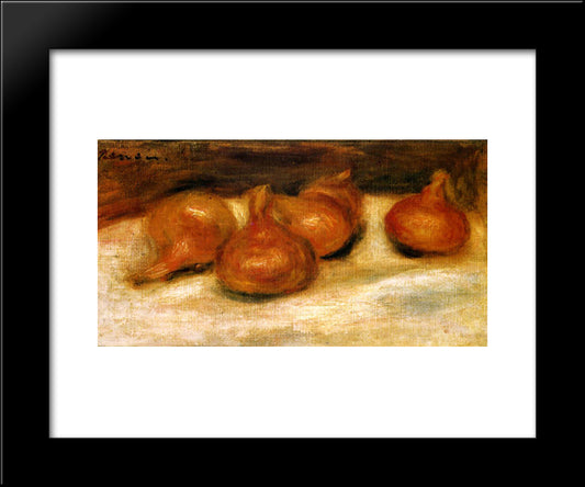 Still Life With Onions 20x24 Black Modern Wood Framed Art Print Poster by Renoir, Pierre Auguste