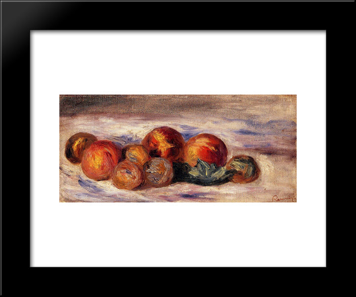 Still Life With Peaches 20x24 Black Modern Wood Framed Art Print Poster by Renoir, Pierre Auguste