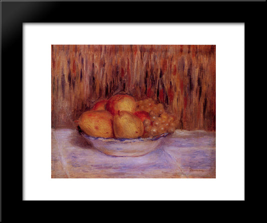 Still Life With Pears And Grapes 20x24 Black Modern Wood Framed Art Print Poster by Renoir, Pierre Auguste