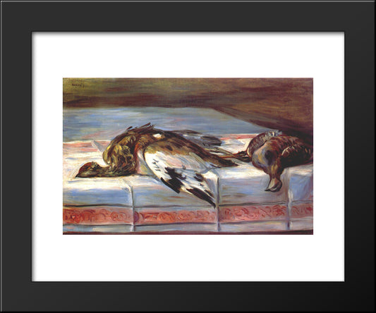 Still Life With Pheasant And Partridge 20x24 Black Modern Wood Framed Art Print Poster by Renoir, Pierre Auguste
