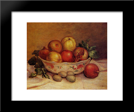 Still Life With Pomegranates 20x24 Black Modern Wood Framed Art Print Poster by Renoir, Pierre Auguste