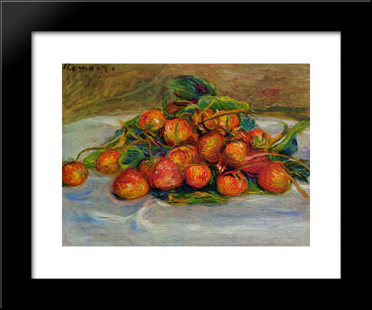 Strawberries 20x24 Black Modern Wood Framed Art Print Poster by Renoir, Pierre Auguste